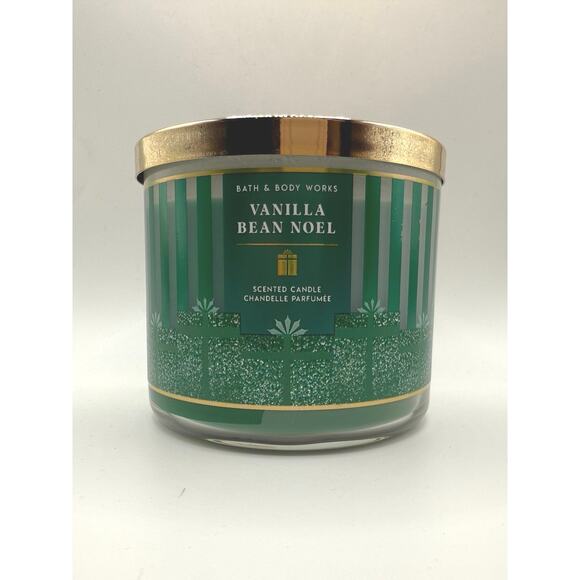 NEW Bath & Body Holiday Scented 3-Wick Candle Vanilla Bean Noel - Picture 1 of 4